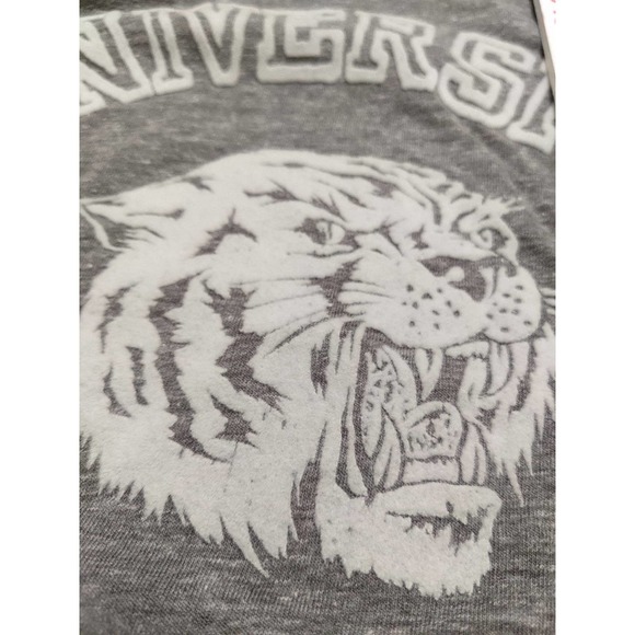 XS new LUCKY BRAND Women's University Raglan 3/4 Sleeve Tee Tiger Logo top tee - Picture 7 of 7